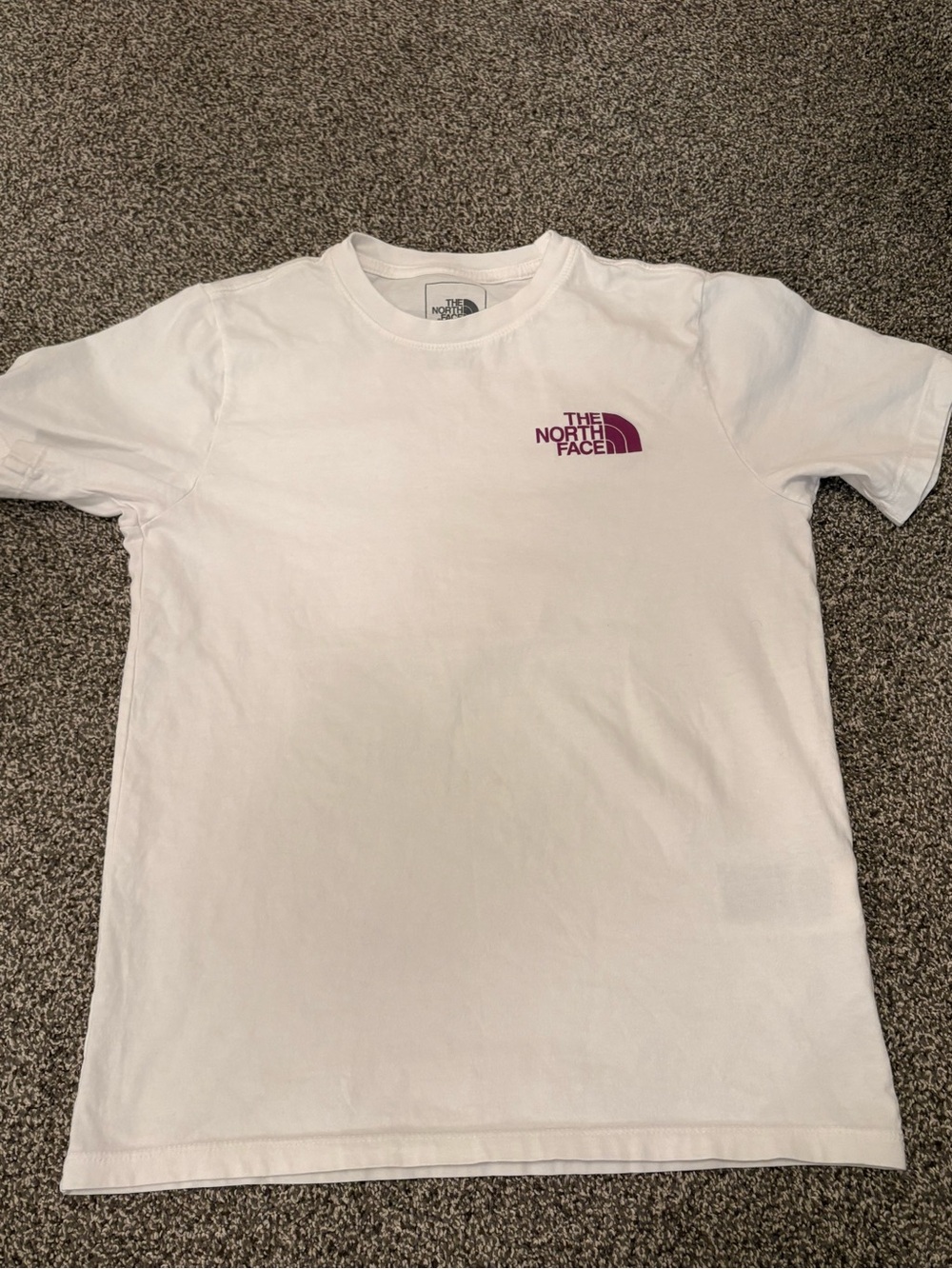 The North Face White T-Shirt with purple